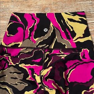Lululemon Athletica Pink and Gold Patterned Leggings